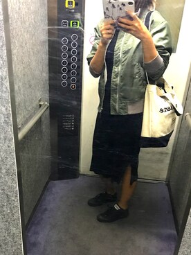 「wearhalloween2017」｜「アイテム（MA-1）」を使った、SWKさん（レディース・164cm）の秋コーディネート