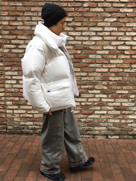 「Andersen-Andersen（アンデルセンアンデルセン）のアイテム（帽子）」を使った、門田泰斉さん（メンズ・172cm）の冬コーディネート
