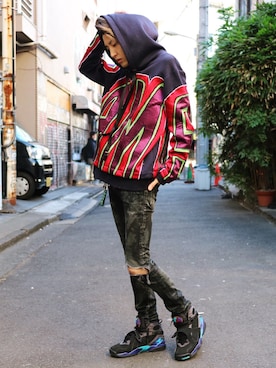 「SHAUN SAMSON（ショーンサムソン）のアイテム」を使った、門田泰斉さん（メンズ・172cm）の冬コーディネート