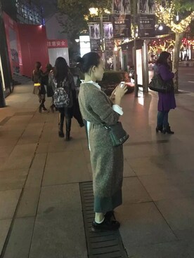 「New look（ニュールック）のアイテム（ピーコート）」を使った、绵羊小姐さん（レディース・160cm）の冬コーディネート