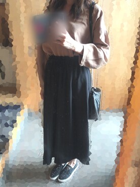 「秋のブラウンスタイル」｜「アイテム（スリッポン）」を使った、あいすさん（レディース・159cm）の秋コーディネート