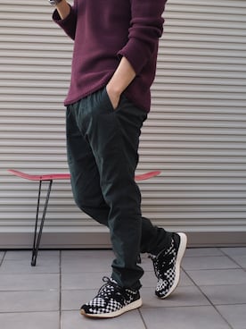 「nonnative（ノンネイティブ）のアイテム（スニーカー）」を使った、権藤裕輝さん（メンズ・170cm）の春コーディネート