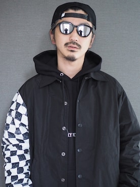 「FACETASM（ファセッタズム）のアイテム（帽子）」を使った、権藤裕輝さん（メンズ・170cm）の春コーディネート