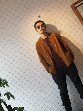 「nonnative（ノンネイティブ）のアイテム（Tシャツ/カットソー）」を使った、権藤裕輝さん（メンズ・170cm）の春コーディネート