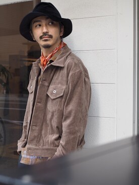「nonnative（ノンネイティブ）のアイテム（帽子）」を使った、権藤裕輝さん（メンズ・170cm）の秋コーディネート