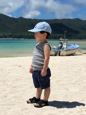 「A BATHING APE（アベイシングエイプ）のアイテム（帽子）」を使った、権藤裕輝さん（メンズ・170cm）の夏コーディネート