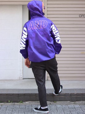 「アイテム（スラックス）」を使った、権藤裕輝さん（メンズ・170cm）の春コーディネート