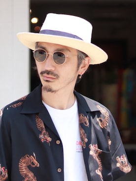 「アイテム（ファッション雑貨）」を使った、権藤裕輝さん（メンズ・170cm）の夏コーディネート