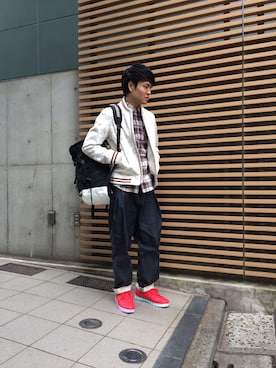 「GUILD PRIME（ギルドプライム）のアイテム（バッグ）」を使った、Katagiriさん（メンズ・173cm）の春コーディネート