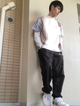 「doublet（ダブレット）のアイテム（パンツ）」を使った、Katagiriさん（メンズ・173cm）の秋コーディネート