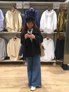「Taiwan」｜「アイテム（ピーコート）」を使った、Abby Hungさん（レディース・153cm）の冬コーディネート