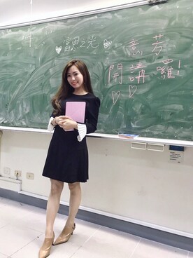 「153cm」｜「アイテム（チュニック）」を使った、Abby Hungさん（レディース・153cm）の春コーディネート