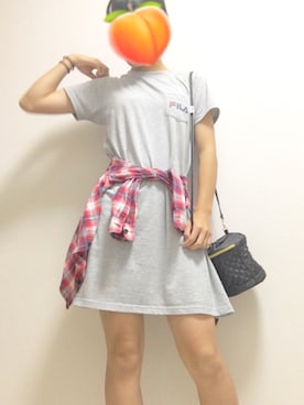 「FILA（フィラ）のアイテム（ワンピース/ドレス）」を使った、はるあ🍑さん（レディース・162cm）の夏コーディネート