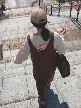 「Kastane（カスタネ）のアイテム（つなぎ/オールインワン）」を使った、ほさん（レディース・156cm）の秋コーディネート