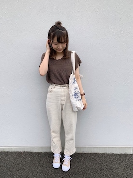 「Francfranc（フランフラン）のアイテム（トートバッグ）」を使った、みさかさん（レディース・158cm）の夏コーディネート