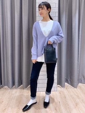 「ステッチ」｜「アイテム（その他）」を使った、みさかさん（レディース・158cm）の春コーディネート