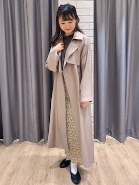 「OPAQUE.CLIP」｜「アイテム（トレンチコート）」を使った、みさかさん（レディース・158cm）の春コーディネート