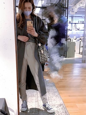「Dior」｜「アイテム（ノーカラーコート）」を使った、Ruicoさん（レディース・154cm）の冬コーディネート