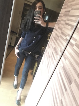 「DSQUARED2（ディースクエアード）のアイテム（パンプス）」を使った、佐藤リナさん（レディース・175cm）の夏コーディネート
