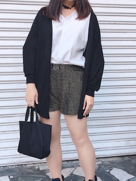 「162cm」｜「アイテム（ノーカラージャケット）」を使った、マキさん（レディース・162cm）の秋コーディネート