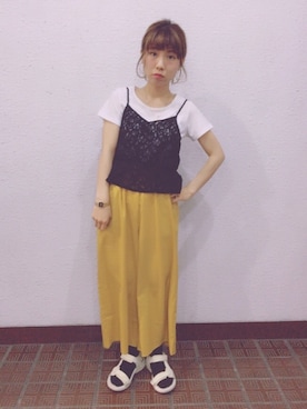 「yellow」｜kanannさん（レディース・156cm）の夏コーディネート