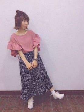 「ドットパンツ」｜kanannさん（レディース・156cm）の夏コーディネート