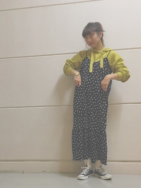 「yellow」｜「アイテム（ワンピース/ドレス）」を使った、kanannさん（レディース・156cm）の冬コーディネート