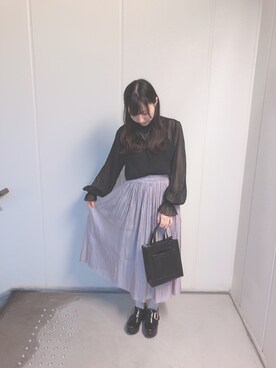 「WEGO（ウィゴー）のアイテム（シャツ/ブラウス、ブラック系）」を使った、Rさん（レディース・157cm）の夏コーディネート