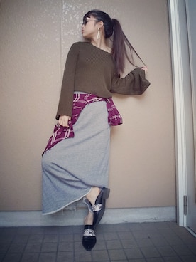 「MUK（ムク）のアイテム」を使った、asukkkkkaさん（レディース・153cm）の春コーディネート