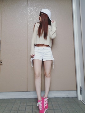 「PLAIN CLOTHING（プレーンクロージング）のアイテム（キャップ）」を使った、asukkkkkaさん（レディース・153cm）の夏コーディネート