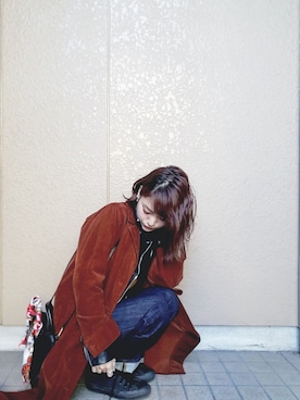 「ハイウエストストレートジーンズ」｜asukkkkkaさん（レディース・155cm）の冬コーディネート