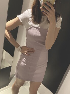 「H&M（エイチ・アンド・エム）のアイテム（ジャンパースカート）」を使った、Bethさん（レディース・167cm）の春コーディネート
