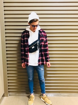 「FOREVER 21（フォーエバー トゥエンティーワン）のアイテム（バッグ）」を使った、___m.asaさん（メンズ・177cm）の春コーディネート