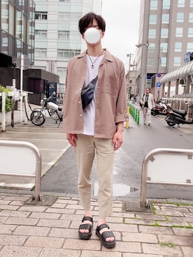「UNITED ARROWS（ユナイテッドアローズ）のアイテム（ボディバッグ/ウエストポーチ）」を使った、___m.asaさん（メンズ・180cm）の夏コーディネート