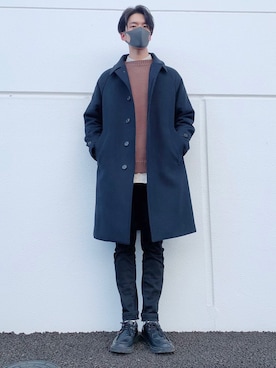 「UNIQLOコーデ」｜「アイテム（ステンカラーコート）」を使った、___m.asaさん（メンズ・178cm）の秋コーディネート