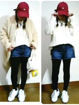 「GUコーデ」｜「アイテム（ラッピングキット）」を使った、shinoさん（レディース・150cm）の冬コーディネート