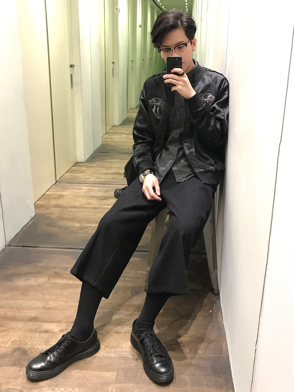「5cmのアイテム（ジャケット/アウター、ブラック系）」を使った、Y.Huiさん（メンズ・180cm）の冬コーディネートの1枚目の写真