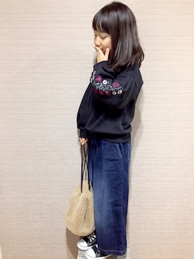 「アイテム（スウェット）」を使った、Ruuさん（キッズ・127cm）の秋コーディネート