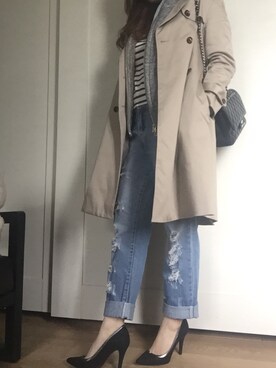 「URBAN RESEARCH ROSSO WOMEN（アーバンリサーチ　ロッソ）のアイテム（トレンチコート）」を使った、Ladyrainbowさん（レディース・155cm）の冬コーディネート