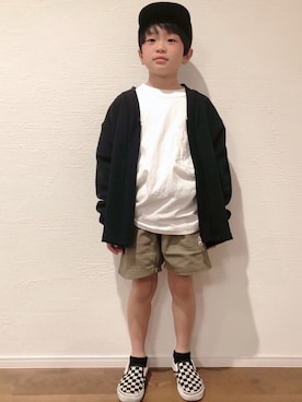 「男の子コーデ」｜「アイテム（ノーカラージャケット）」を使った、atakrさん（キッズ・122cm）の春コーディネート
