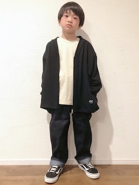 「男の子コーデ」｜「アイテム（ノーカラージャケット）」を使った、atakrさん（キッズ・122cm）の春コーディネート