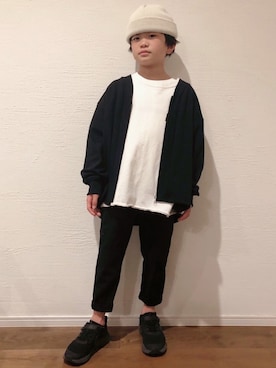 「男の子コーデ」｜「アイテム（ノーカラージャケット）」を使った、atakrさん（キッズ・122cm）の春コーディネート