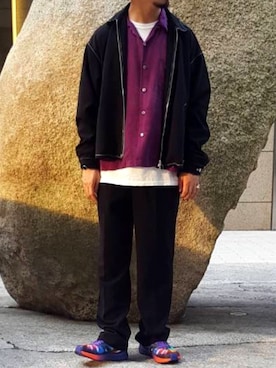 「UNUSED」｜「アイテム（ブルゾン）」を使った、Takahiro。さん（メンズ・175cm）の春コーディネート