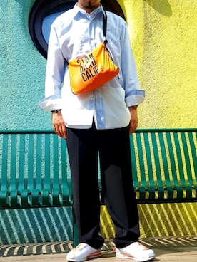 「BEAMS SURF SK8（ビームスサーフアンドスケート）のアイテム（シャツ/ブラウス、ホワイト系）」を使った、Takahiro。さん（メンズ・175cm）の春コーディネート