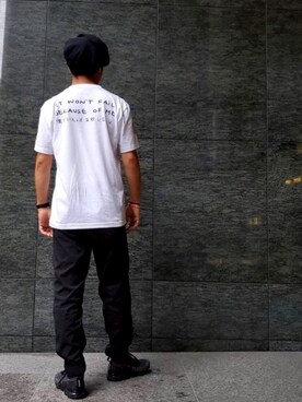 「CA4LA（カシラ）のアイテム（ハンチング/ベレー帽、ブラック系）」を使った、Takahiro。さん（メンズ・175cm）の夏コーディネート