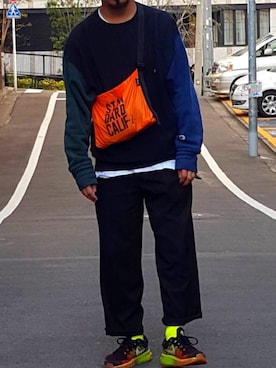 「FLAGSTUFF（フラグスタフ）のアイテム（レッグウェア）」を使った、Takahiro。さん（メンズ・175cm）の秋コーディネート