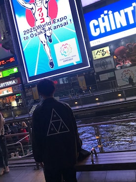 「HUF（ハフ）のアイテム（ナイロンジャケット）」を使った、ちっくんさん（メンズ・171cm）の夏コーディネート