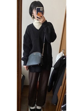 「ブラウンパンツ」｜「アイテム（バレエシューズ）」を使った、bananaさん（レディース・162cm）の秋コーディネート