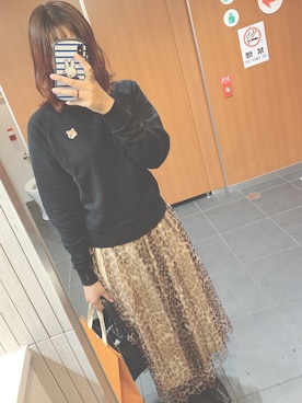 「ROSE BUD（ローズバッド）のスタッズショルダーバッグ（ショルダーバッグ）」を使った、ちひろさん（レディース・169cm）の秋コーディネート