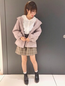 「キュロット」｜「アイテム（その他アウター）」を使った、マジェスティックレゴンソラリアプラザ店スタッフさん（レディース・163cm）の秋コーディネート